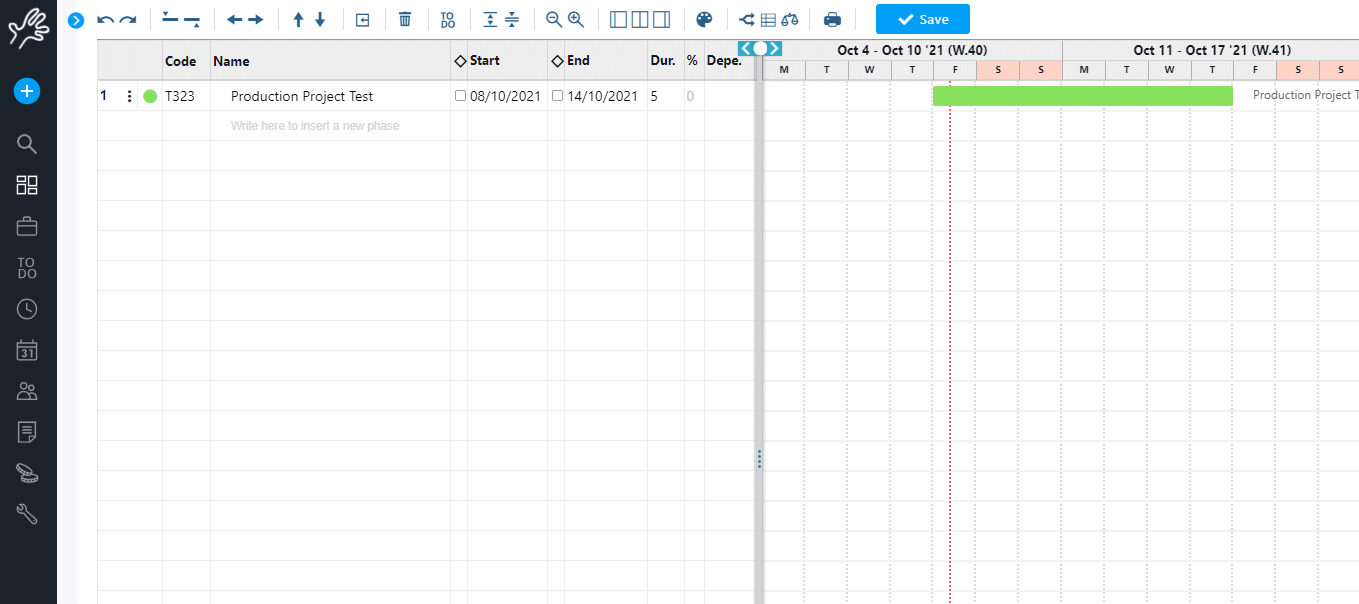 creation of WBS through Gantt