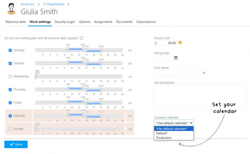 Multiple calendars: more flexibility for your projects