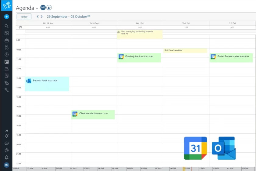 New Twproject Release 7.2 – Use of external calendars and integrated AI
